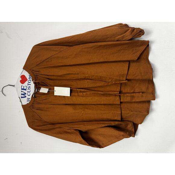 Target Tops - Rust Orange Women's Long Sleeve Blouse - Size S
